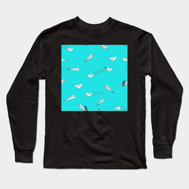 paper airplane dog fighters Long Sleeve T-Shirt by B0red